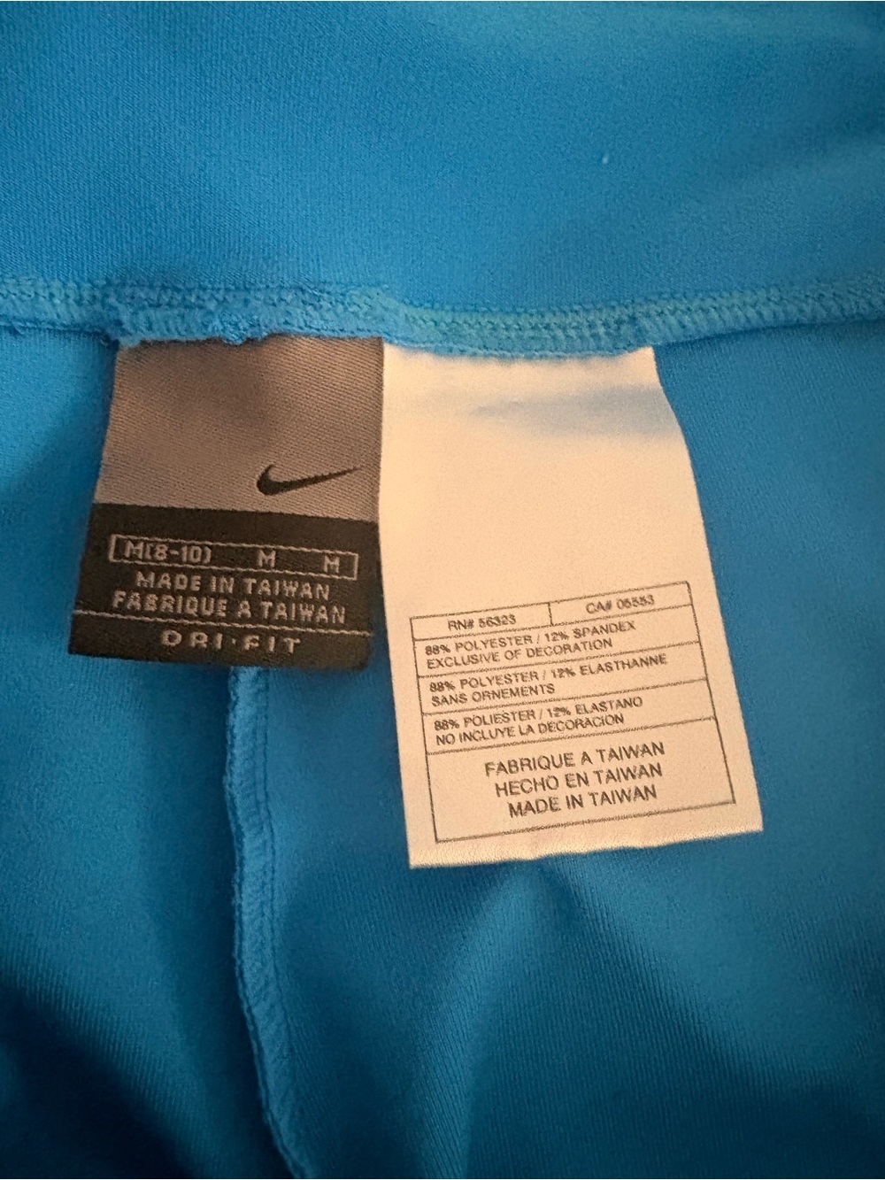 Nike Bright Turquoise Blue Dri-FIT Athletic Top